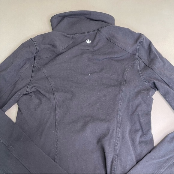 Lululemon Nice Asana Jacket Double Zipper Full Zip Size 2 Black Lion Full Length - Picture 3 of 12